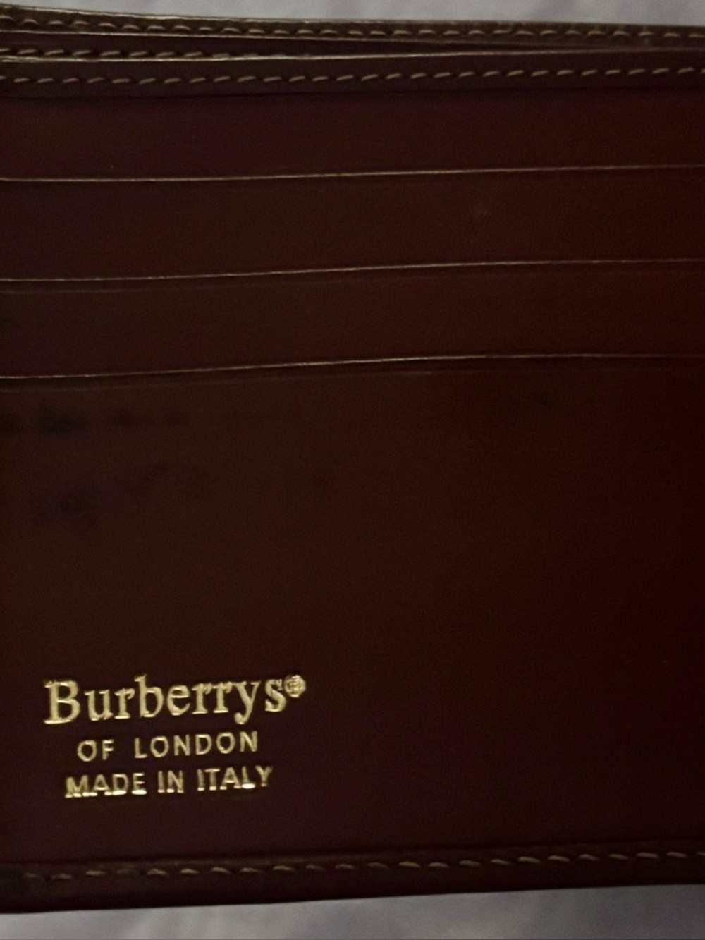 Burberry Vintage Nova Check Brown Leather-Trim Bi fold Wallet - Picture 3 of 9